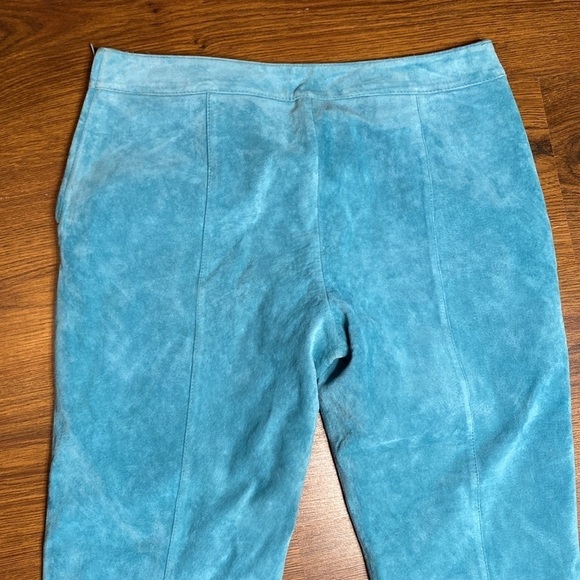 🌷 Danier 🌷 Suede Leather  Aqua Blue Capri Pants - Picture 7 of 8